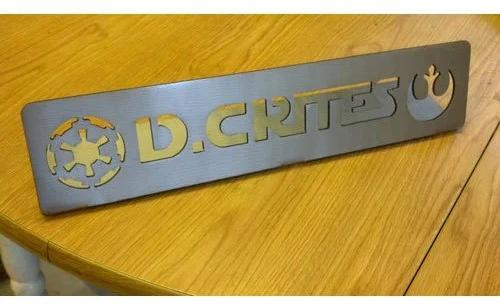 Steel Nameplate, Size : 12 X 4 Inch