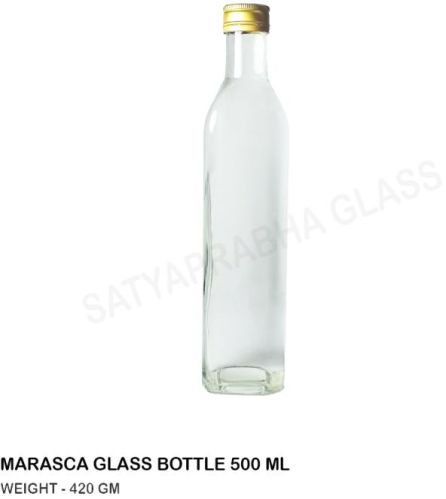 Square Glass Oil Bottle 500 Ml, For Chemical, Pattern : Plain