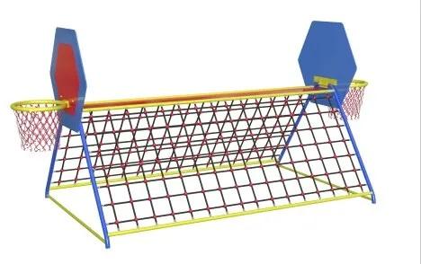 Popcorn Furniture Triangular Mild Steel Net Climber, Color : Blue, Orange Yellow