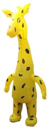 Yellow Black SRF Cloth Inflatable Giraffe, Size : 7 Ft.