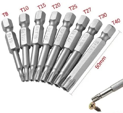 Silver Stainless Steel Torx Bit Sockets