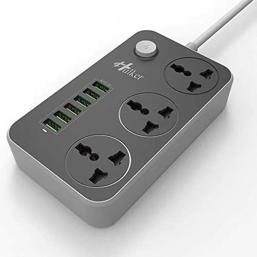 Grey Plastic Universal Power Strip