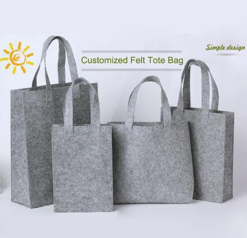 Handled Rectangular Polyester Felt Bags, For Promotional, Technics : Attractive Pattern, Handmade