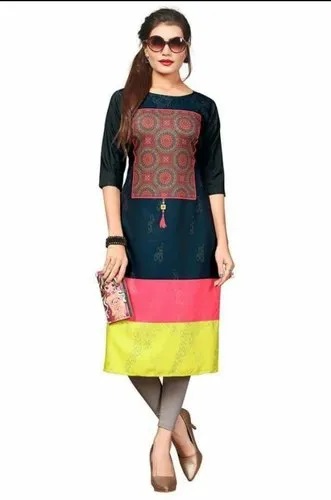 Crepe Ladies Kurti, Size : XL, XXL, S.M, XXXL 