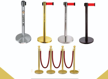 Silver Polyester Stainless Steel Que Manager, For Crowd Control, Length : 950 Mm