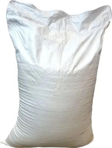 White Polypropylene Woven Sack Bag, For Agriculture, Pattern : Plain