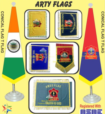 Crown Crafts EMBROIDERY Khadi ARTY FLAGS, Technics : HAND MADE, MACHINE MADE