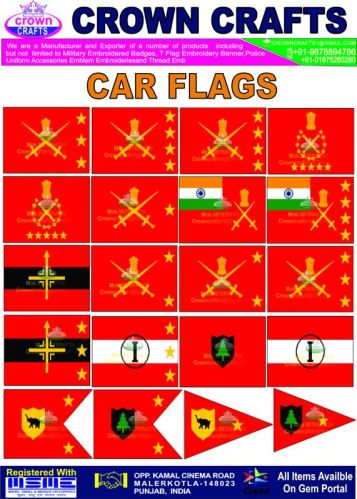 Embroidery Wall Banner Car Flag, Handle Length : ACCORDING TO PRODUCT CUSTOMER