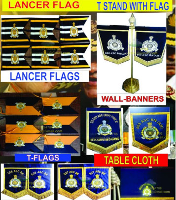 INDIAN ARMY ARTILLERY LANCER FLAG, Technics : Machine Made, HAND MADE, MACHINE MADE