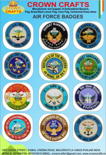 Crown Crafts Khadi PVC Air Force Badges, Packaging Type : ACCORDING TO PRODUCT