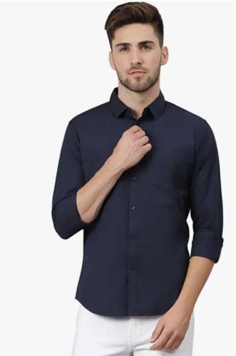 Plain Men Poly Cotton Shirts, Gender : Male