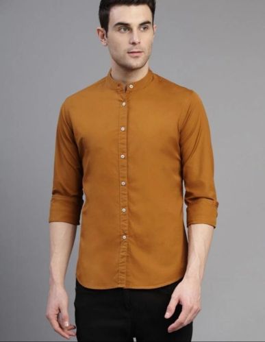 Mens' Chinese Collar Cotton Shirts, Occasion (Style Type) : Formal Wear, Casual Wear