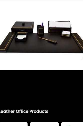 Plain Leather Office Product, Color : Black