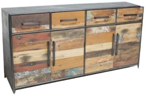 Rectangular MAH118 Wooden Iron Sideboard, For Home Use, Pattern : Plain