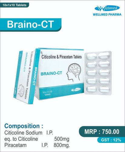 Citicoline Sodium 500 Mg, Piracetam 800 Mg Tablets