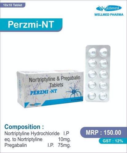 Nortriptyline Hydrochloride IP Eq. To Nortriptyline 10 Mg. Pregabalin IP 75 Mg.