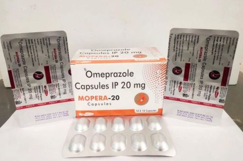 Omeprazole 20 Mg Capsule, Packaging Type : Box