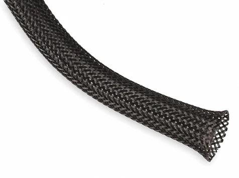 Black PET Braided Expandable Sleeves, For Electrical Appliance