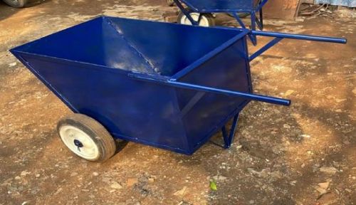 Mild Steel Double Wheel Barrow Trolley, For Cleaning Purpose, Feature : Preiium Quality, High Quality