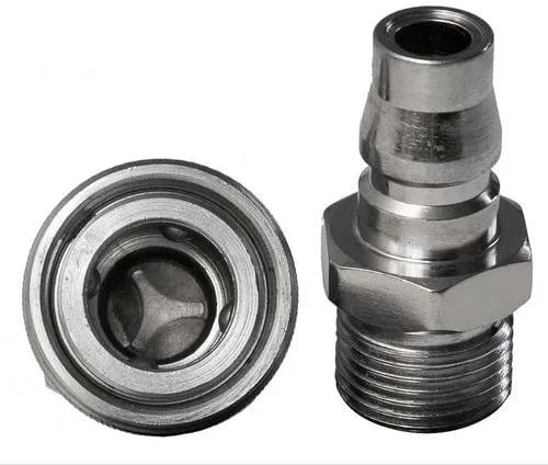 Grey Polished Stainless Steel Air Quick Coupler, Shape : Round
