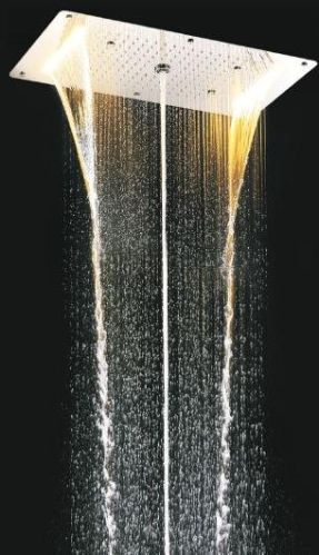 RASDELTA White Rectangular Polished Metal RAS 304 Rain Shower