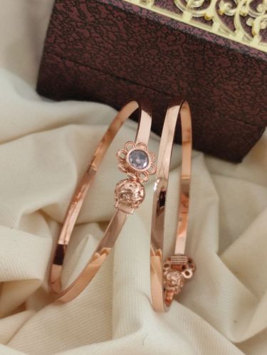 Artificial Rose Polished Brass Bangle, Gender : Unisex