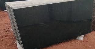 Polished Royal Black Granite Slab, For Countertop