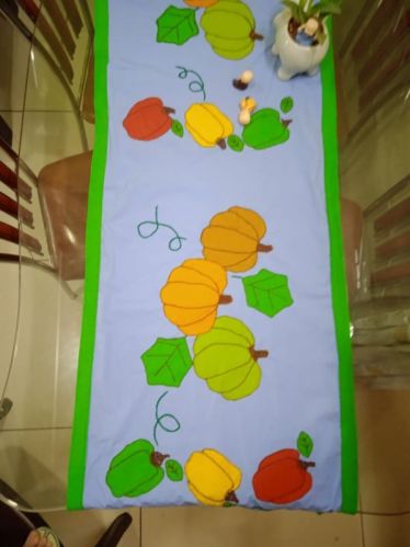 Applique Studio Handmade Cotton Table Runner, Size : 22×84