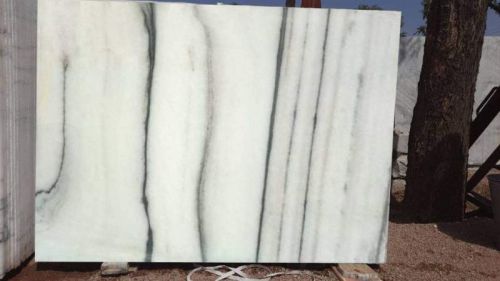 Stripped Polished Makrana Albeta Marble Slab, Size : Multisizes