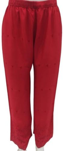 MINI EMPORIUM Self Embroidery Reyon Cotton 1023 Ladies Rayon Palazzo, Size : Free (28/34)