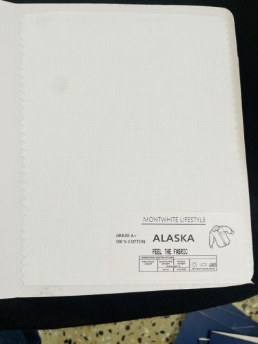 Plain Soft Alaska Cotton Fabric, Technics : Machine Made