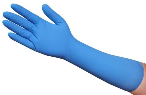 Nitrile Long Cuff Examination Gloves, For Hospital, Pattern : Plain