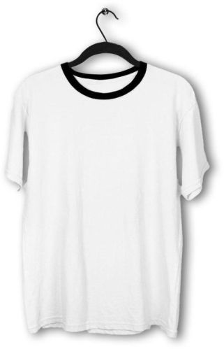 Regular Mens White Cotton Round Neck T-Shirt, Occasion : Casual