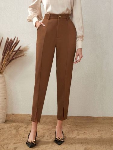 Plain Cotton Ladies Formal Pant, Feature : Dry Cleaning, Comfortable, Anti-Wrinkle