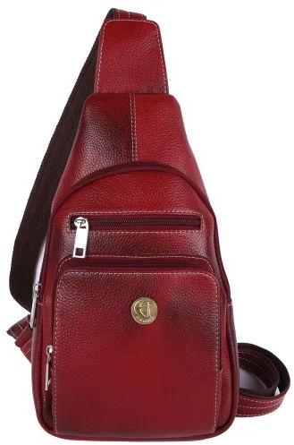 Leather Cross Body Backpack Bag, For Office, Feature : Smooth Texture, Shiny Look, Fine Finishing