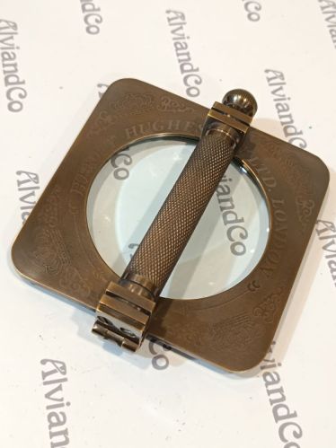 Designed Polished Leather Antique Brass Magnifying Glass, Feature : High Tensile, Fine Finishing