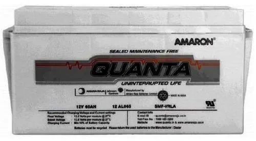 Grey Amaron Quanta 65ah SMF Battery, For Online Ups, Telecom, Voltage : 12v