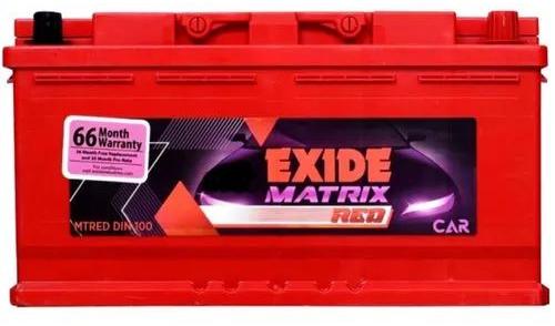 Red Exide Matrix Din 100ah Car Battery, Feature : Stable Performance, Long Life, Fast Chargeable