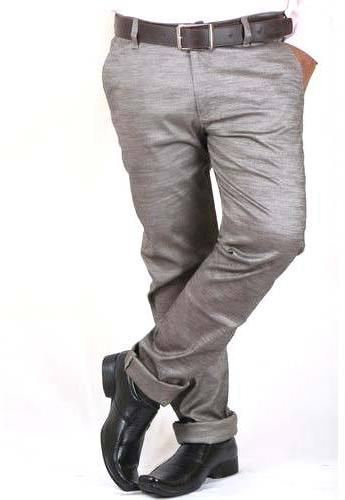 Grey Regular Fit Cotton Mens Formal Pant, For Breathable, Anti-Wrinkle, Anti-Shrink, Pattern : Plain
