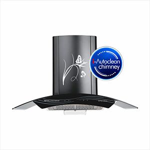 Black Kutchina Amora Premium I-Autoclean Kitchen Chimney, Size : 90 Cm