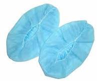 Blue Non Woven Disposable Shoe Cover, For Clinical, Hospital, Laboratory, Pattern : Plain