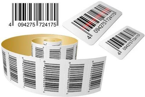 Printed Barcode Label, For Garment Industry, Bags, Shoes, Packaging Type : Roll