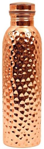 Round 1L Hammered Copper Water Bottle, Packaging Type : Paper Box