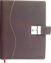 Brown Leather Diary With Lock, For Gifting, Personal, Size : Large, Medium, Small
