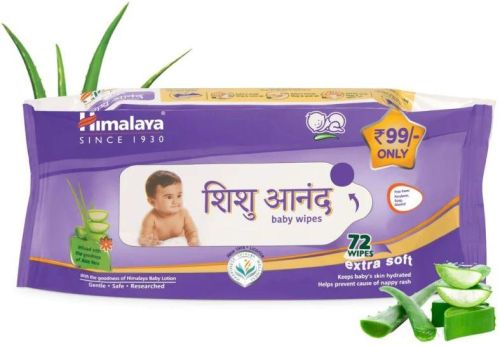 Himalaya Shishu Anand Baby Wipes, Packaging Type : Plastic Packet