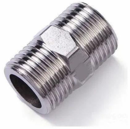 Round Polished Stainless Steel Hex Nipple, For Pipe Fittings, Feature : Corrosion Proof, Fine Finished