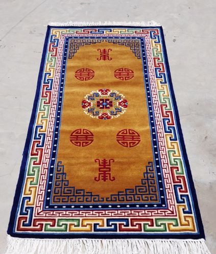 Wool 5000gm Smooth Hand Knotted Carpet, For Home, Hotel, Bedroom, Home, Hotel, Indoor Decoration, TIBETAN TRADITIONAL PLACE