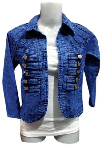 Plain Collar Neck Ladies Denim Jacket, Occasion : Casual Wear