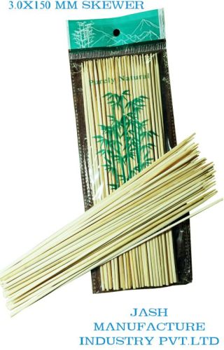 Creamy 3.0x150mm Bamboo Skewer, For Restaurant, Food Courts Etc, Technics : Machine Made