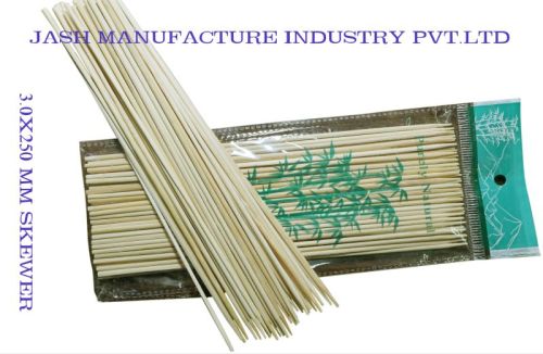 3.0x250mm Bamboo Skewer, For Event, Party, Wedding, Restaurant, Food Courts Etc, Feature : Eco-friendly